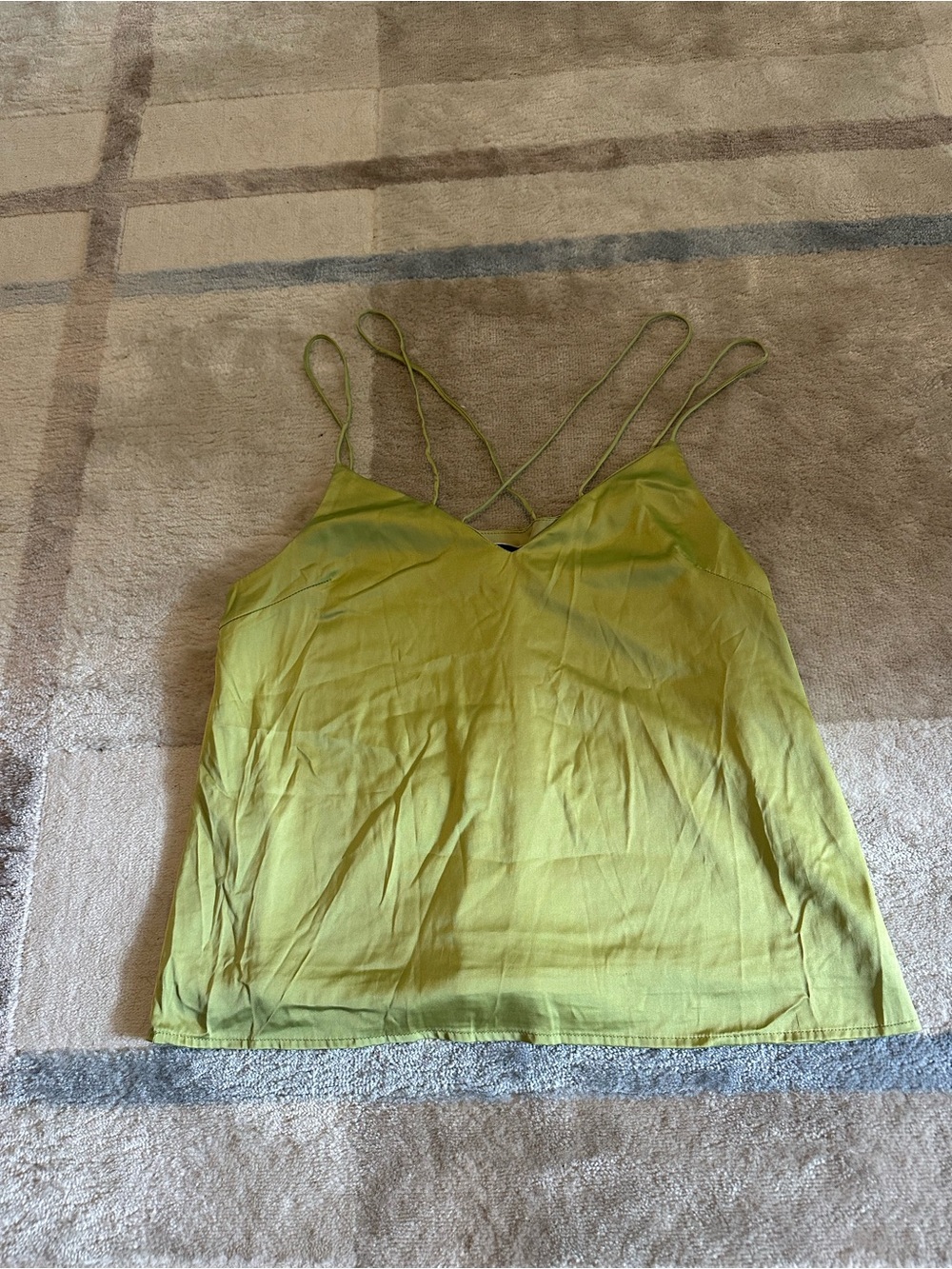 Blue Blush Women's Green Strappy V-Neck Tank Top